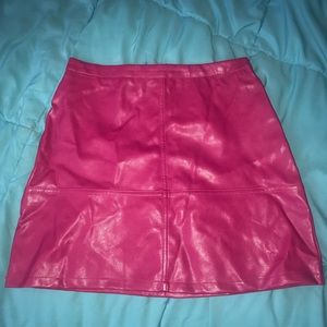 Hot pink leather mini skirt from charolette russe